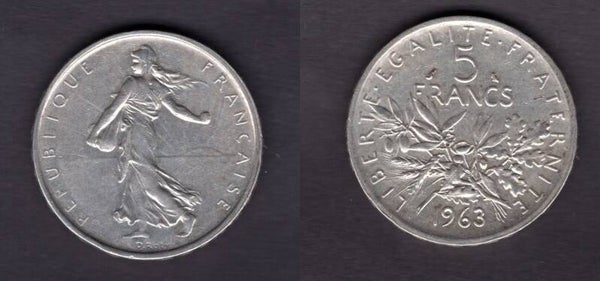 France. Five Francs 1963.   dy22658