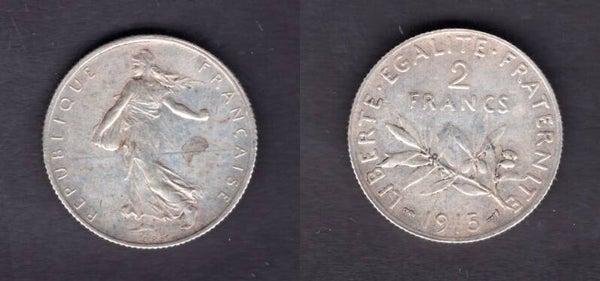 France. Two Francs 1915.   dy22659
