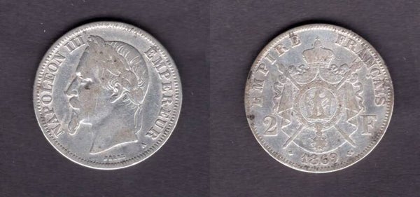 France. Two Francs 1869A.   dy22663