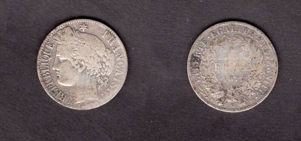 France. One Franc 1872A.   dy22671