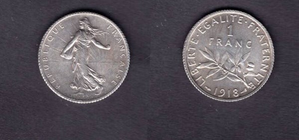 France. One Franc 1918.   dy22672