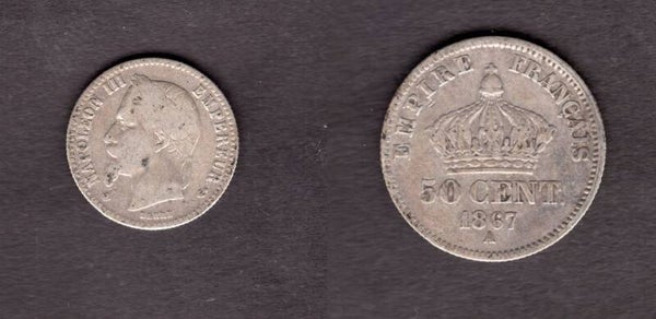 France. 50 Centimes 1867A.   dy22681