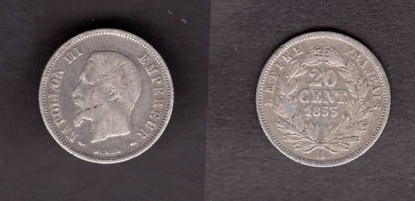 France. 20 Centimes 1853A.   dy22692