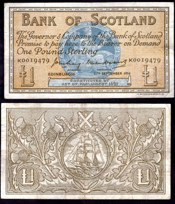Bank of Scotland. Sep 1956 Good Fine.  dy22800
