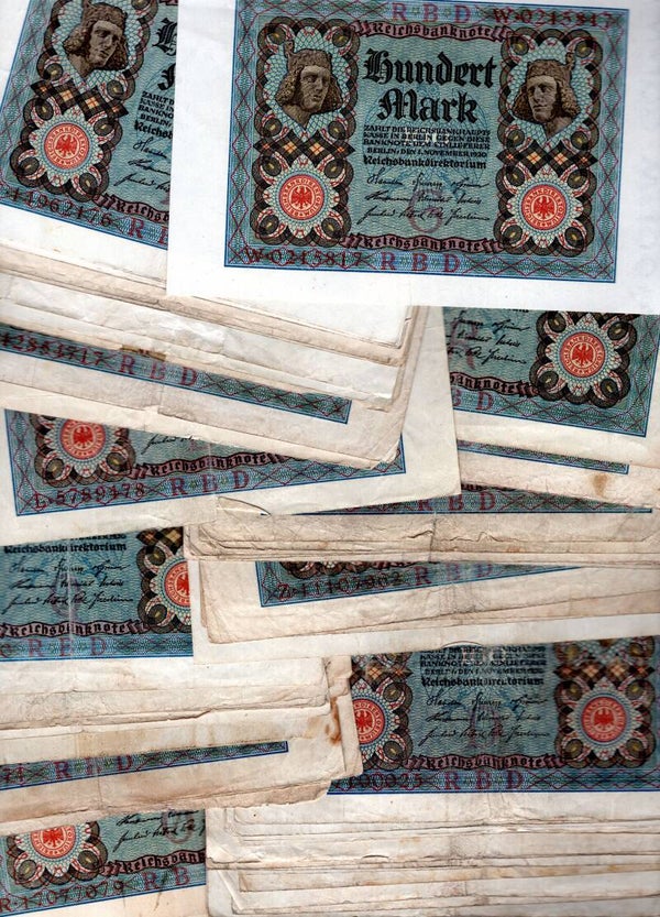 Germany. 100 Mark 1920. Job Lot 152 notes.  dy22822