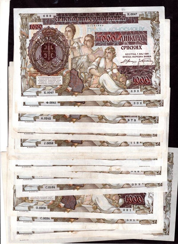Serbia. 20 x 1,000 Dinara 1941.      dy22857