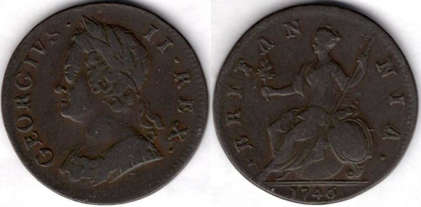 George II. Halfpenny 1746. Unbarred "A"s       dy22876