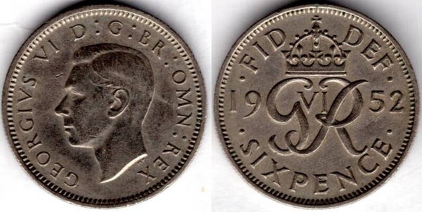 George VI. Sixpence 1952   dy22881