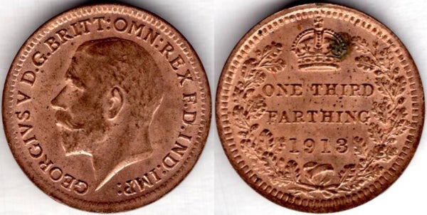George V. Third Farthing 1913         dy22883