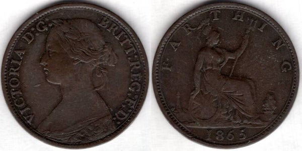 Victoria. Farthing 1865/2     dy22886