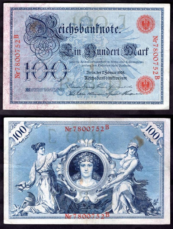 Germany. 100 Mark 1908 Crisp VF.  dy22893