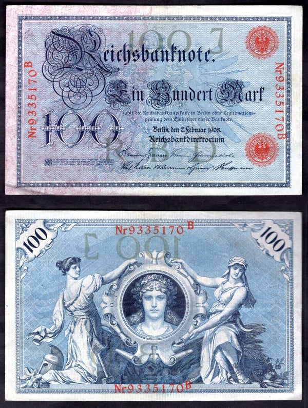 Germany. 100 Mark 1908 Crisp GVF.  dy22894