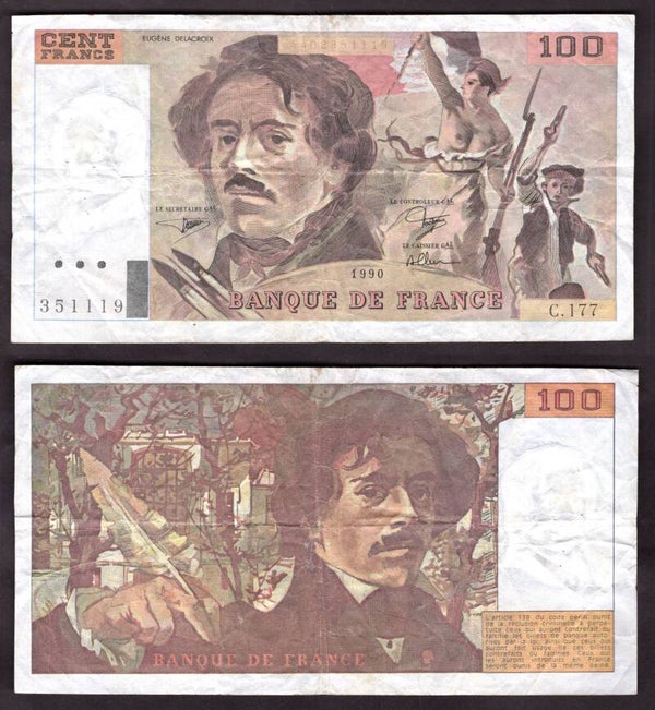 France. 100 Francs 1990. Fine     dy22950