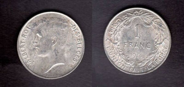 Belgium. One Franc 1914.   dy23001