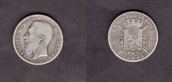 Belgium. 50 Centimes 1898.    dy23013