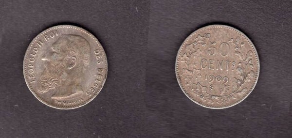 Belgium. 50 Centimes 1909.    dy23017