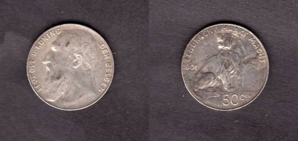 Belgium. 50 Centimes 1901.    dy23018