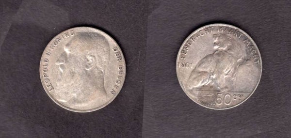 Belgium. 50 Centimes 1901.     dy23019