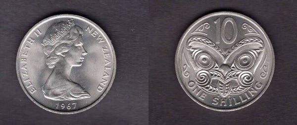 New Zealand. Ten Cents 1967.  dy23133