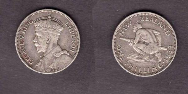 New Zealand. Shilling  1933.  dy23136