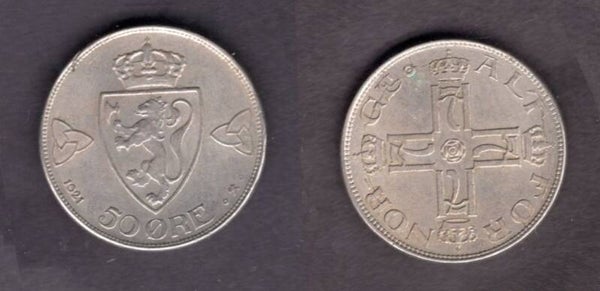Norway. 50 Ore 1921.   dy23143