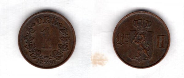 Norway. One Ore 1891.   dy23148