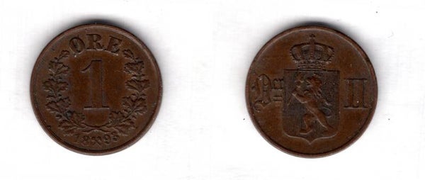 Norway. One Ore 1893.   dy23150