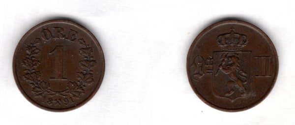 Norway. One Ore 1891.   dy23152