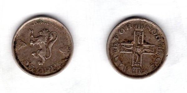 Norway. 25 Ore 1918.   dy23161