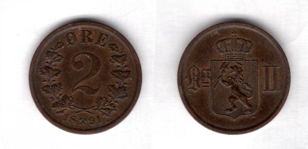 Norway. Two Ore 1891.   dy23167