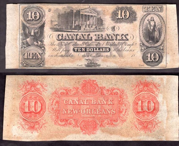 USA, Canal Bank, $10 (1840s-50s), remainder AU. DY23182
