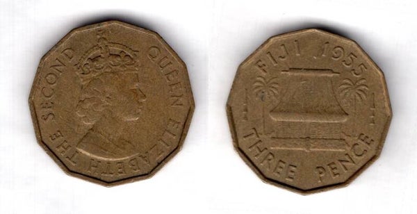 Fiji. Threepence 1955.  dy23207