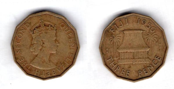 Fiji. Threepence 1956.  dy23210