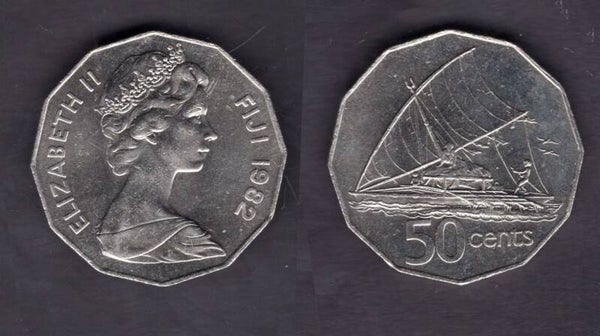 Fiji. 50 Cents 1982. dy23218
