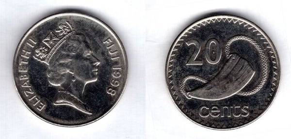 Fiji. 20 Cents 1998.  dy23220