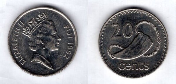 Fiji. 20 Cents 1992.  dy23221