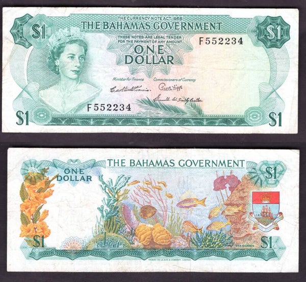 Bahamas. $1 1965 Good Fine.   dy23261