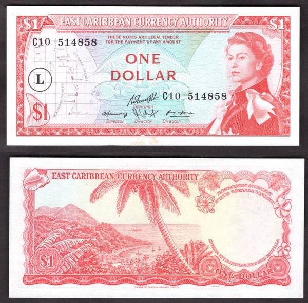 ECCA. $1 St Lucia (1965) 514858 VF-EF.     dy23266