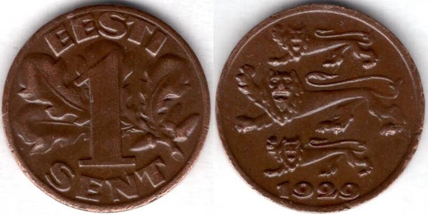 Estonia. One Sent 1929.   dy23373