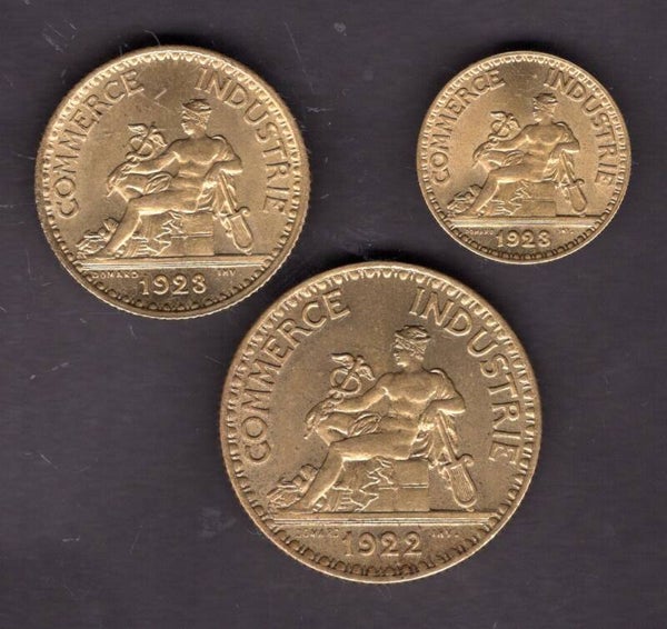 France. 50C, Fr1 & Fr2, 1922, 1922 & 1923.   dy23374