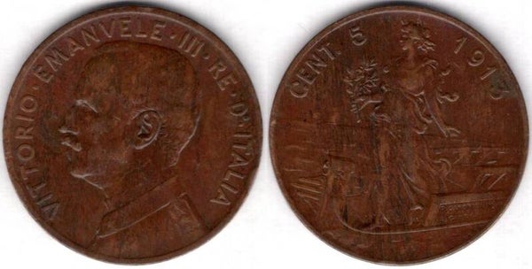 Italy. Five Centesimi 1913.   dy23377