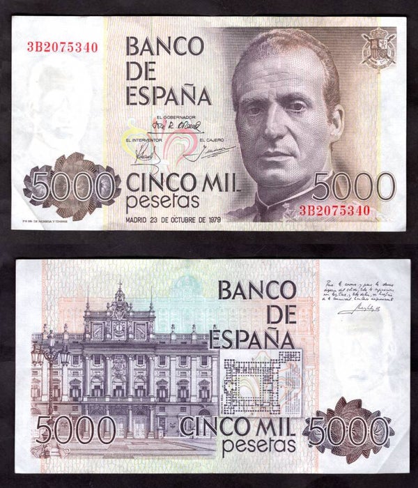 Spain. 5,000 Pesetas 1979 3B2075340 Crisp VF.  dy23387