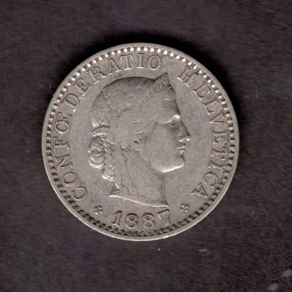 Switzerland. 20 Rappen 1887.  dy23434