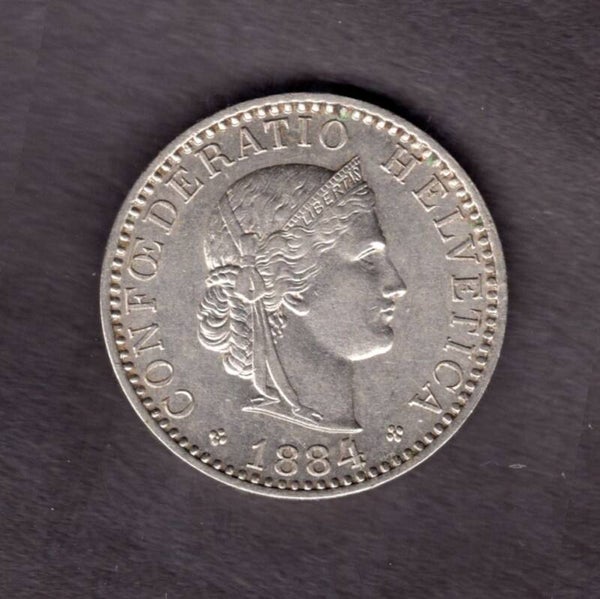 Switzerland. 20 Rappen 1884.   dy23435