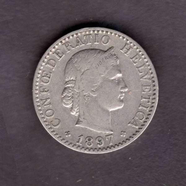 Switzerland. 20 Rappen 1897.   dy23436
