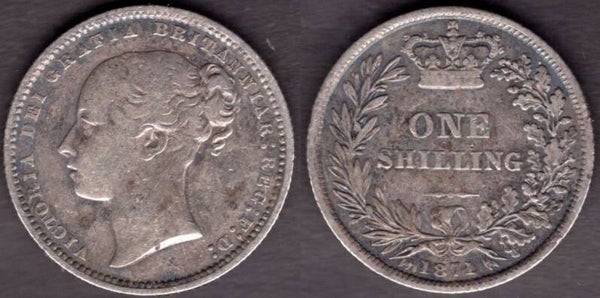 Victoria. Shilling 1871 Die No 23.          DY23452