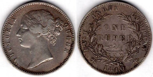 East India Company. One Rupee 1840.    dy23461