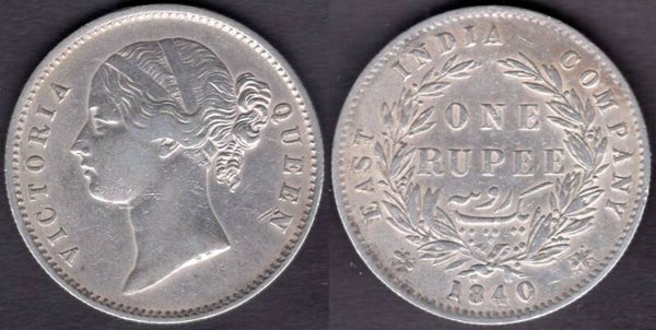 East India Company. One Rupee 1840.    dy23481
