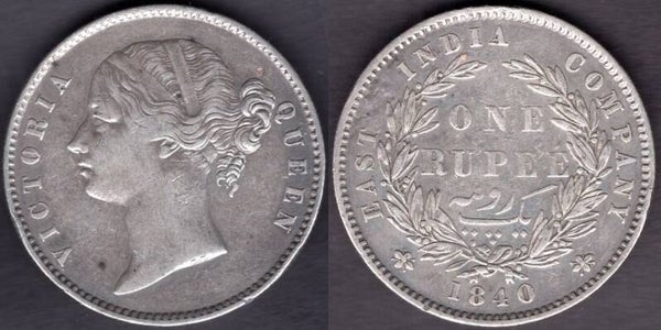 East India Company. One Rupee 1840.    dy23482