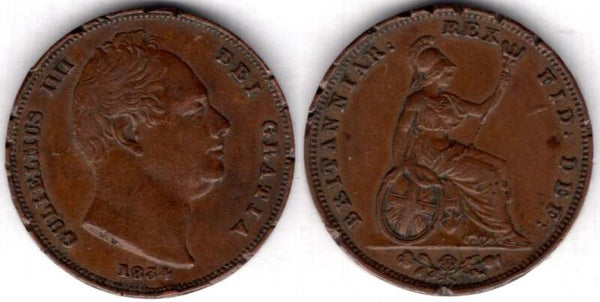 William IV. Farthing 1834       dy23569